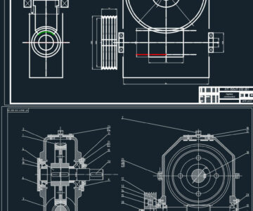 Чертеж Проектирование червячного редуктора плюс клиноременная передача