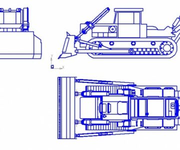 Чертеж Бульдозер 75 тяговой серии ЧТЗ т-75.01(т-800)