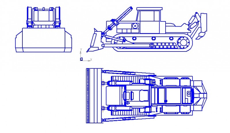 Чертеж Бульдозер 75 тяговой серии ЧТЗ т-75.01(т-800)