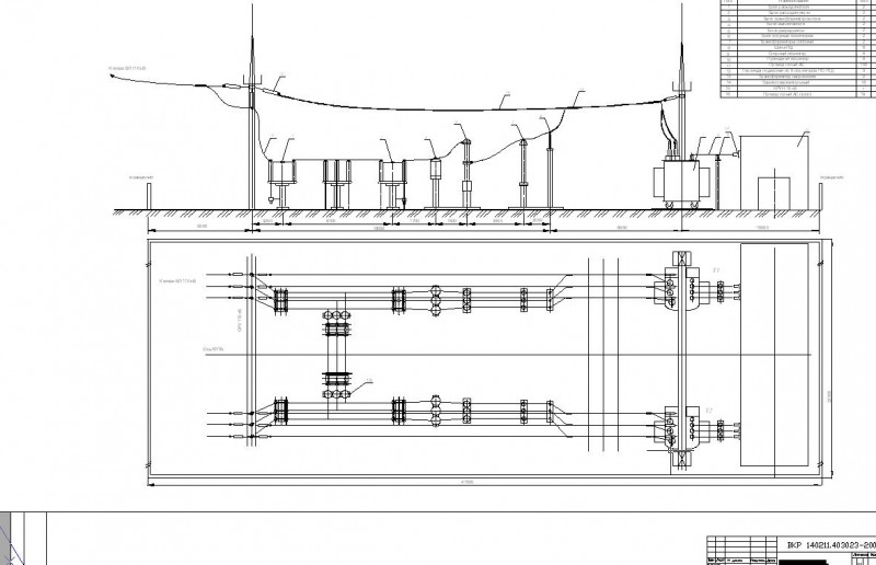 Чертеж план разрез ПС 110/10 кВ