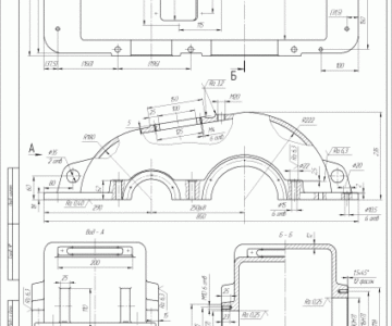 Чертеж Чертеж крышки редуктора
