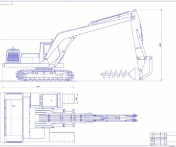 Чертеж Экскаватор одноковшевый ЭО4121