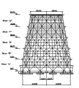 Чертеж Башенная градирня 3D