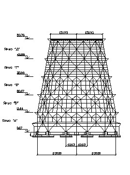 Чертеж Башенная градирня 3D