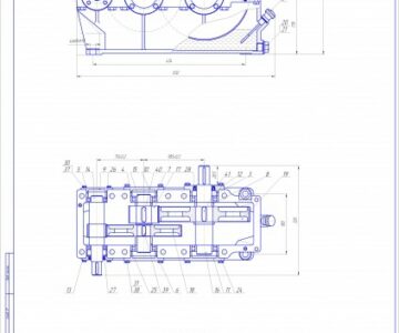 Чертеж редуктор цилиндрический 2-х ступенчатый u=12