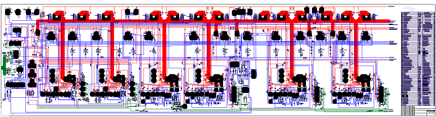 Чертеж Развернутая тепловая схема ТЭЦ