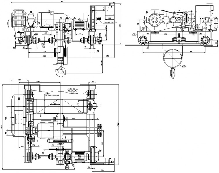 Чертеж Чертеж тележки мостового крана