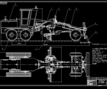 Чертеж Чертеж автогрейдера легкого типа ГС