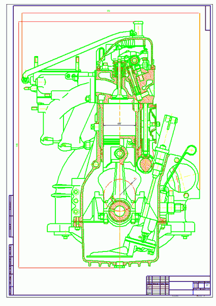 Чертеж Чертеж двигателя ГАЗ-3102