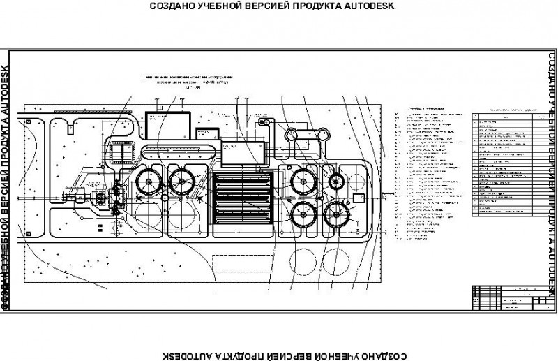 Чертеж Генплан технология очистки городских сточных вод.