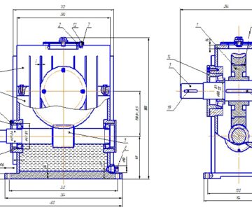 Чертеж Чертеж червячного редуктора для привода ленточного транспортера или лебедки