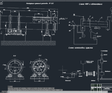 Чертеж Конструкция сушильной установки, схема компановки, схема КИП и автоматики