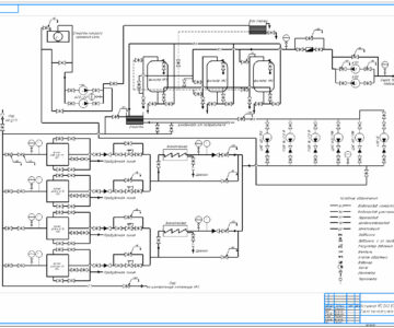 Чертеж Чертеж. Технологическая схема котельной с 4-мя котлами