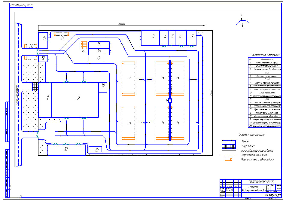 Чертеж Генплан автотранспортного предприятия