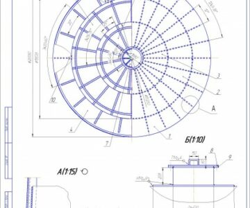 Чертеж Купол стационарно-ребристый крышки резервуара Сборочный чертёж