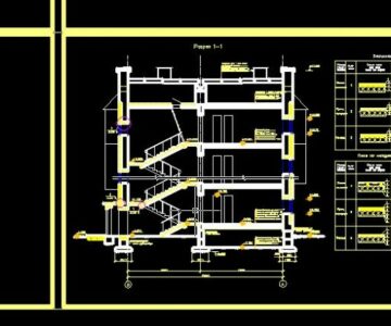 Чертеж 5-ти этажна блок-секция