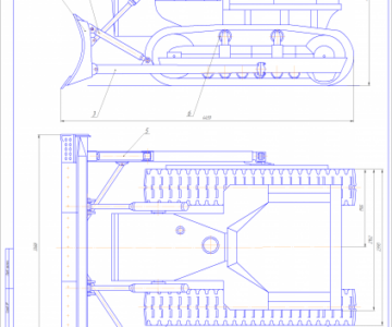 Чертеж Гусеничный бульдозер на базе Shantui SD16