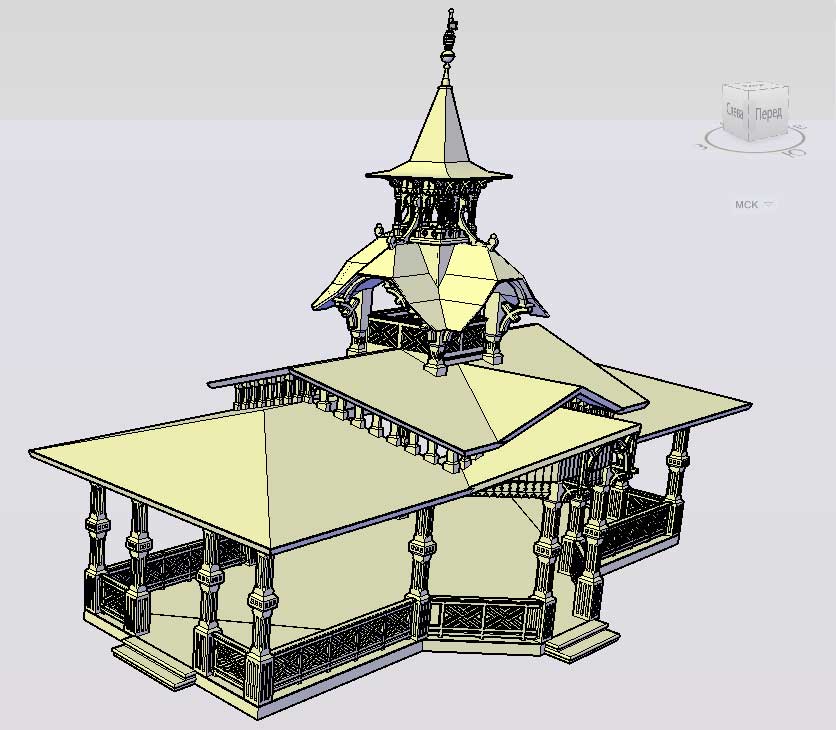 3D модель Деревянная беседка в Русском стиле