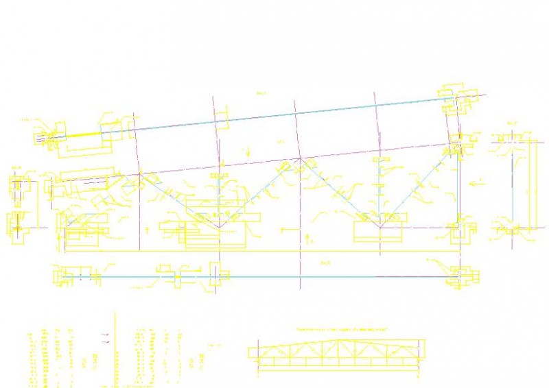 Чертеж Стропильная ферма для здания с металлическим каркасом