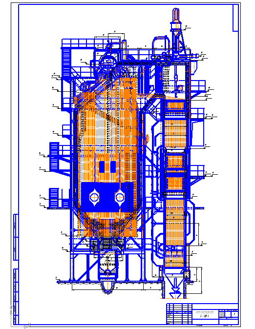 Чертеж Котёл БКЗ-75-39 ФБ