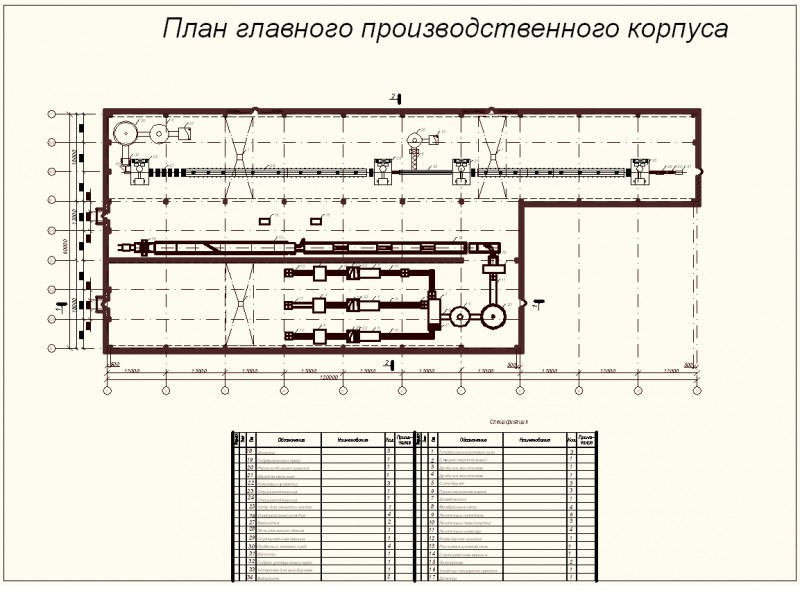 Чертеж Главный производственный корпус