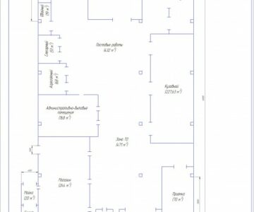 Чертеж Чертеж планировки производственного корпуса СТО
