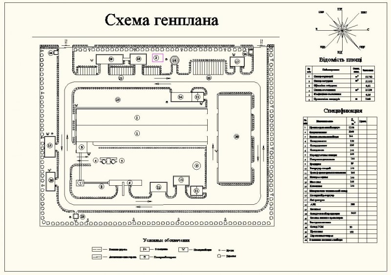 Чертеж Схема генерального плана завода