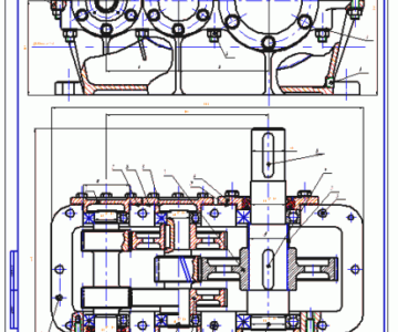 Чертеж Редуктор цилиндрический двухступенчатый (курсовая работа)