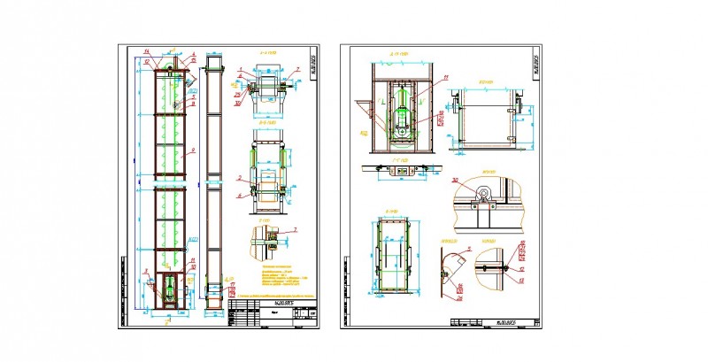 Чертеж Чертежи Нории (ковшовый элеватор)