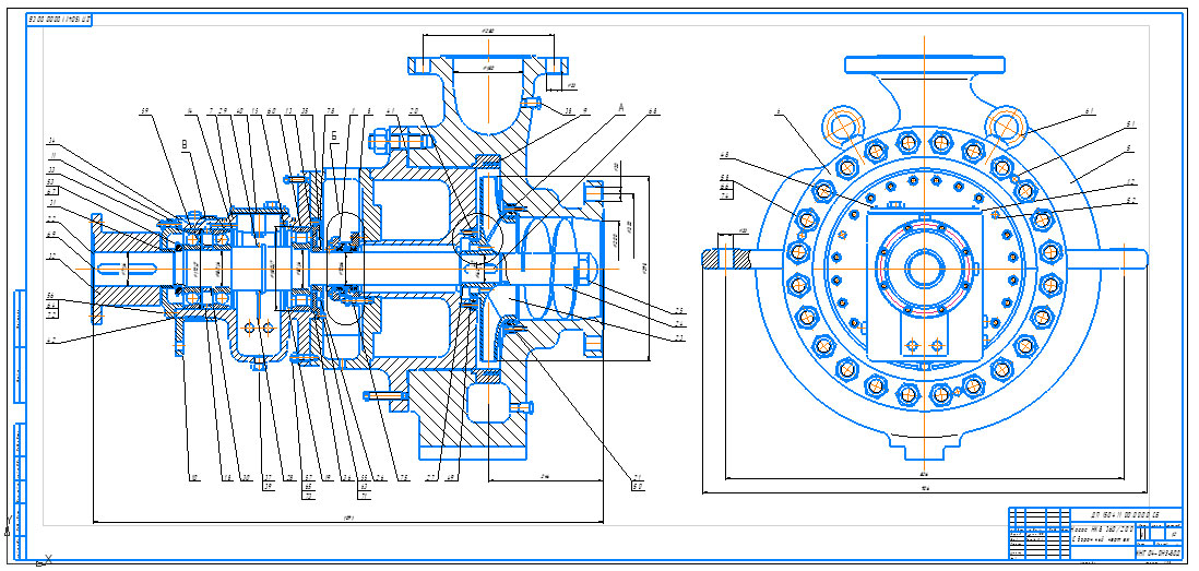 Чертеж Чертеж центробежного насоса