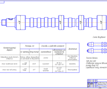 Чертеж Чертеж распределительного вала смд-60