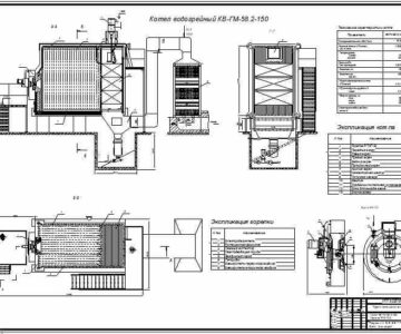 Чертеж Чертеж котла КВГМ-58.2-150