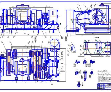 Чертеж Буровая лебедка ЛБУ-1200 (чертеж)