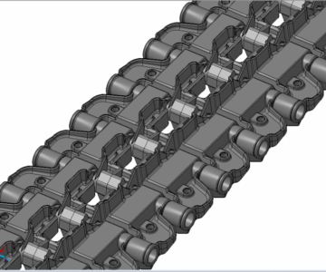 3D модель Чертеж звена (трака) гусеничной цепи трактора 3D