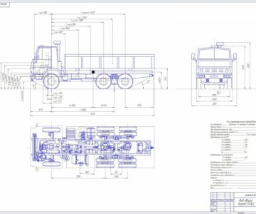 Чертеж Камаз 55102 Габаритный чертеж
