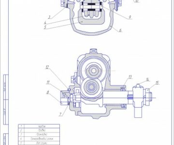 Чертеж Рулевой механизм автомобиля ГАЗ-66