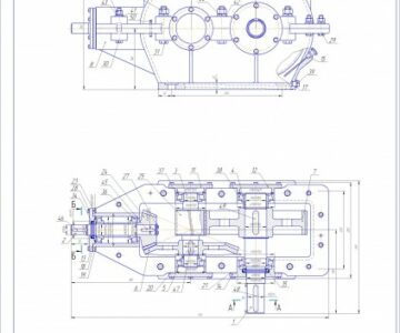 Чертеж Чертеж редуктора двухступенчатого