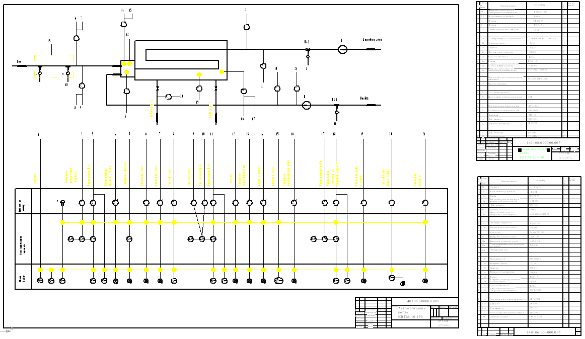 Чертеж Автоматизация котельной с котлом КВГМ