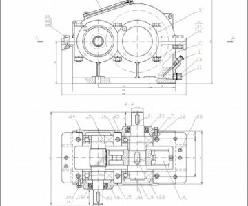 Чертеж Чертеж косозубого цилиндрического редуктора