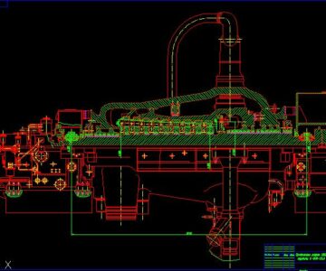 Чертеж Продольный разрез ЦВД турбины К-500-240-2