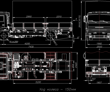 Чертеж автомобиль КАМАЗ-4308
