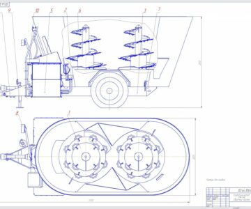 Чертеж Механизация раздачи кормов на МТФ, раздатчик кормов  СРК-14В