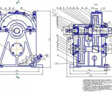 Чертеж Сборочный чертеж  двухступенчатого редуктора