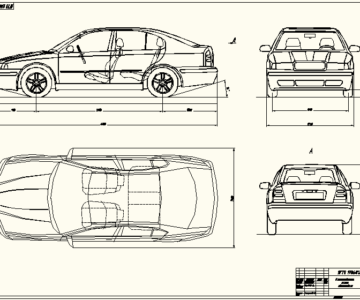 Чертеж Компоновочная схема автомобиля Skoda Octavia