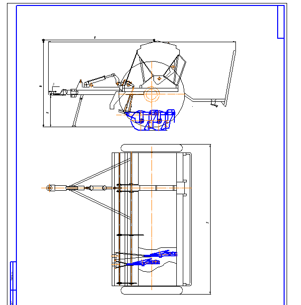 Чертеж Общий вид сеялки КЗС