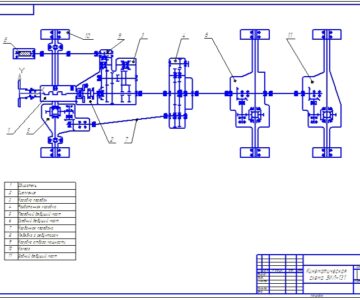 Чертеж Кинематическая схема грузового автомобиля ЗИЛ-131