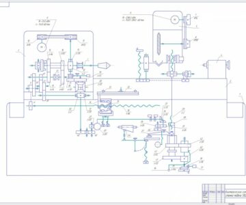 Чертеж чертеж кинематической схемы резьбошлифовального станка модели 5822