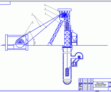 Чертеж Чертеж двухскиповой подъемной установки