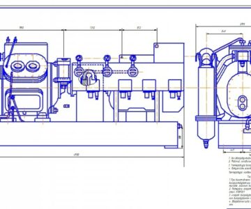 Чертеж Чертеж компрессионный агрегат А40-7-2 (ВО)