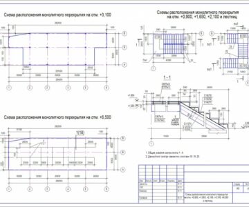 Чертеж монолитное перекрытие и лестницы